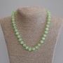 Cat's Eye Bead Necklace, Smooth Beads, 10 mm Diameter, 50 cm Length, with Clasp