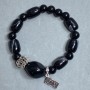Agate Bead Bracelet, 8 mm diameter beads, 14×10 mm barrels, 18 cm length, stretch