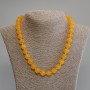 Cat's Eye Necklace Orange Color, Smooth Bead, 12mm Diameter +/-, Length 50 cm +5 cm Extension Chain