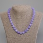 Aquamarine Necklace with Smooth Beads, 10 mm Diameter, 50 cm Length, with Clasp
