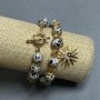 Set of Dalmatian Jasper Bead Bracelets – 10 mm Beads, Length About 20 cm