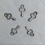 CLEARANCE! 0.5 kg Packaging - Key Pendant, Plastic, Dark Silver Color, 20x11x3 mm, hole diameter approx. 3 mm