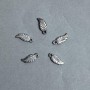 CLEARANCE! 0.5 kg Packaging Leaf Pendant - Plastic - Dark Silver color - Dimensions 17x7x3 mm; hole diameter 2 mm