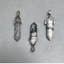 Hexagonal pendant with gray Jasper crystal ball 8x31x41mm+