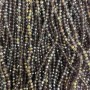 Czech Crystal Beads on Thread, Violet with Gasoline Iridescence, Faceted Rondelles, Diameter 3.5×3 mm, Length 32 cm