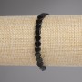 Smoky Quartz Heart Bracelet 6mm, 18 cm length, stretch