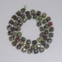 Dragon Blood Jasper Beads: Faceted Cubes 5x5 mm ±, Seed Beads 3 mm ±, Length 38 cm ± on Thread