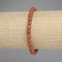 Aventurine Bracelet 'Golden Sand' with Faceted Beads, 6 mm Diameter, 18 cm Length, Stretch