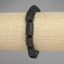 Schorl Tourmaline Bracelet with Faceted Beads, diameter 12-8 mm, 5-11 mm ±, 3 mm beads ±, length 18 cm ±, stretch