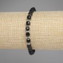 Faceted Tourmaline Cube Bracelet, 5×5 mm cubes, 3 mm beads, 18 cm length, elastic