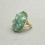 Nephrite Chip Stud Earrings in a Smooth Bezel Setting, 30x26 mm, Gold-Toned Metal
