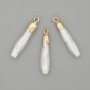 Baroque Pearl Pendant in Golden Metal, Diameter 30x5 mm
