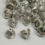 End caps for findings, 8x8 mm diameter ±, hole diameter 1.9 mm ±, silver metal color, pack 20 g ± (~24 pcs)