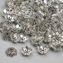 Bead cap findings, silver-colored metal, 7 mm diameter, hole diameter 1.7 mm, packaging 20 g (~110 pcs)