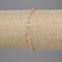 Beige Czech crystal bracelet with faceted cylindrical beads 5x3 mm +/- and 2 mm +/- beads, 18 cm stretch
