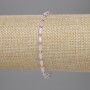 Bracelet Czech pink crystal, faceted cylinders 5x3 mm + 2 mm beads, 18 cm stretch