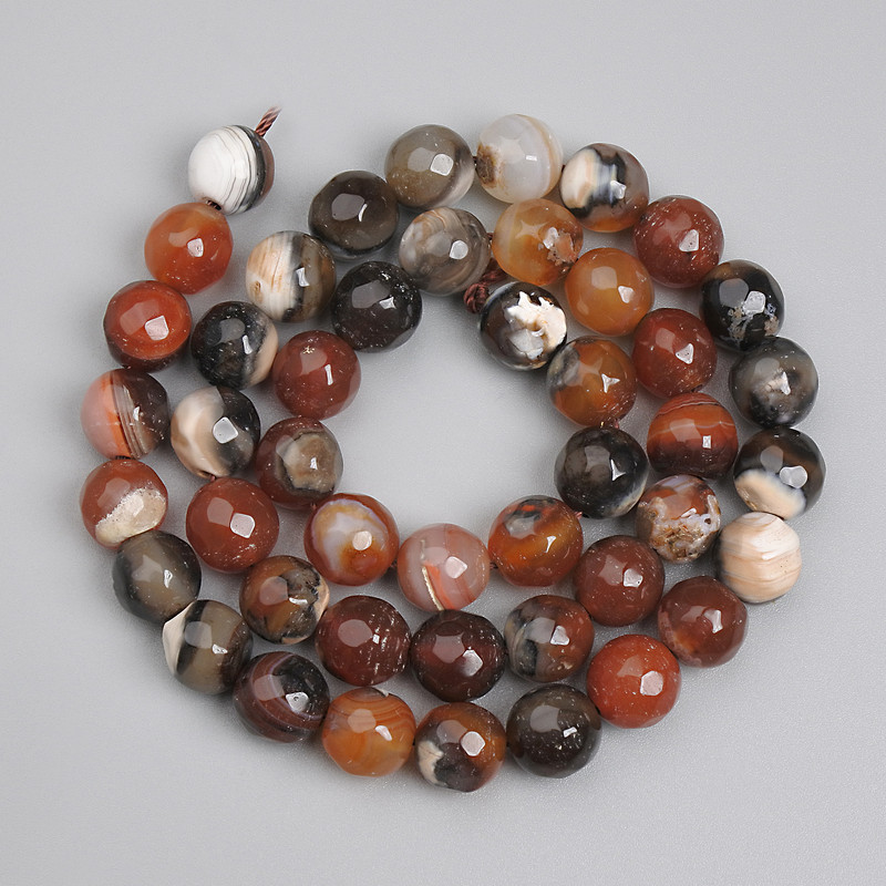 Clearance! Faceted Agate Beads, 8 mm, 37 cm on Thread