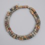 Picasso Jasper Beads Cube, 4.5 x 4.5 mm, on thread, length 39 cm