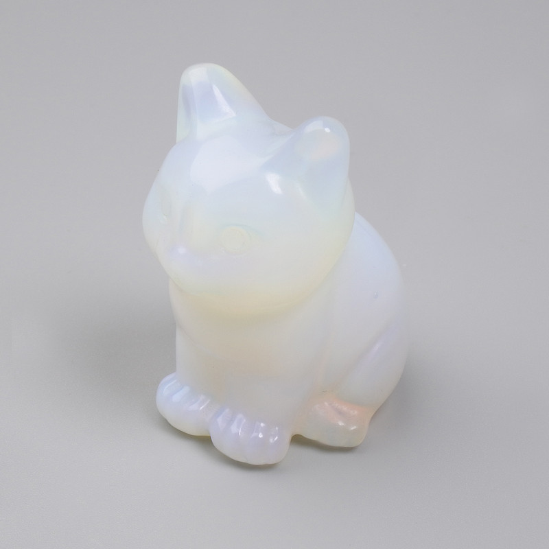 Moonstone Cat Figurine 40×30×23 mm+