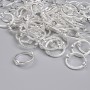 Bead Insert Round Findings, 8mm diameter, Faceted, 62 pcs ±, Metal Color 'Light Silver'