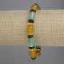 Agate Bracelet with Cylindrical Beads, diameter 12x8 mm ±, Rondelle Beads 8x3 mm ±, Ball Beads 10 mm ±, Length 22 cm ±, Elastic