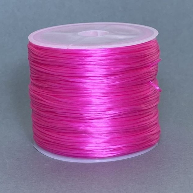 Pink craft elastic cord, pink color, 30 m spool