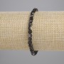 Bracelet made of silvery obsidian, faceted cube 4x4 mm, length 18 cm, stretch