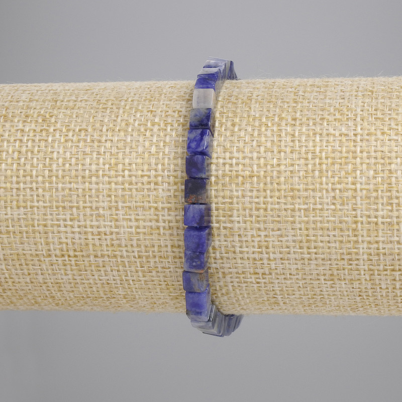 Sodalite Cube Bracelet 4.5x4.5 mm, length 18 cm, stretch