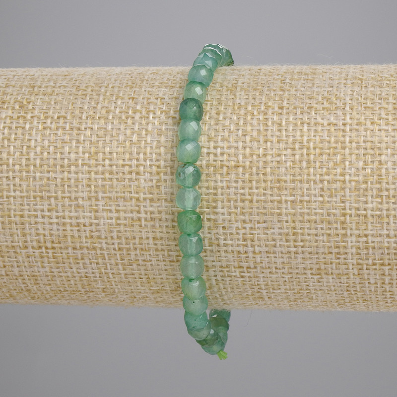 Green Agate Faceted Cube Bracelet