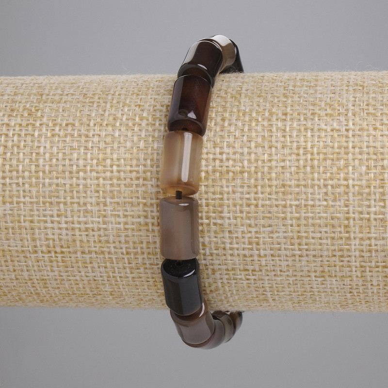 Agate cylinder bracelet, diameter 11x8 mm, length 18 cm, stretch
