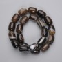 Barrel-shaped agate beads, 18×13 mm, on a thread