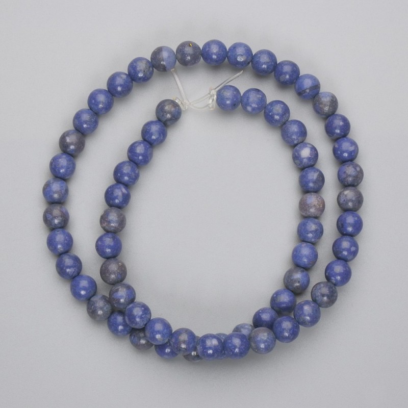 Sponge Coral Beads, Smooth Round Balls, 6mm Diameter, About 39 cm Long, On Fishing Line