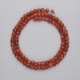 Carnelian beads, faceted cube, 4x4 mm, about 38 cm length on thread