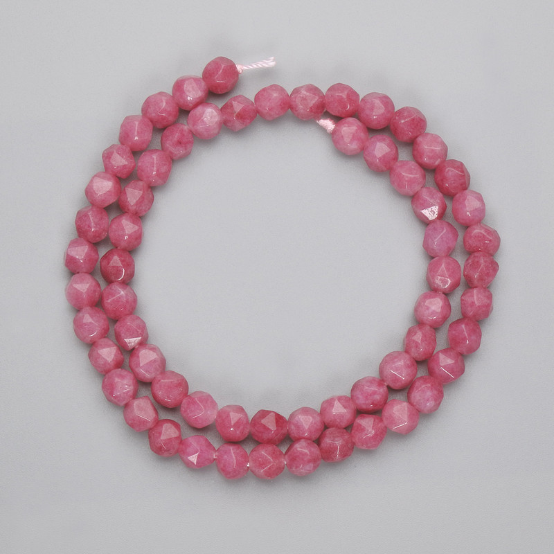Faceted Tourmaline Beads, 6x5.5 mm, 37 cm strand