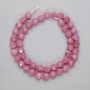 Tourmaline beads, multifaceted, 7.5×6.5 mm, approx. 37 cm on thread
