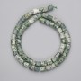 Moss Agate Beads Cylindrical 6x6mm, 38 cm on Thread