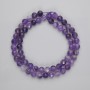 Faceted Amethyst Beads, round bead, 6 mm diameter, about 40 cm long on thread