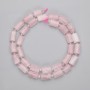 Pink Quartz Beads, Faceted, 9-11×7 mm, with 3 mm seed beads, on thread, 39 cm long