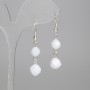 Aquamarine Earrings with Multifaceted Stones 9.5×8 mm and 8×7 mm, length about 45 mm