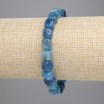Apatite bracelet cube 8x8 mm +-, length 18 cm +- stretch