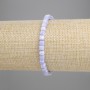 Blue Agate Bracelet with Faceted Cube, 4x4 mm, 18 cm long, stretch