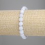 Aquamarine Bracelet with Faceted Beads, 6×5 mm, 18 cm Stretch