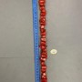 Beads of natural coral, faceted, assorted sizes, diameters ranging from 12×10 to 30×12 mm, weight approx. 242 g, length 40 cm ± on beading thread