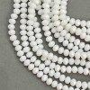 White Matte Czech Crystal Beads on Fishing Line, Faceted Rondelle, 8×6 mm, 39 cm long