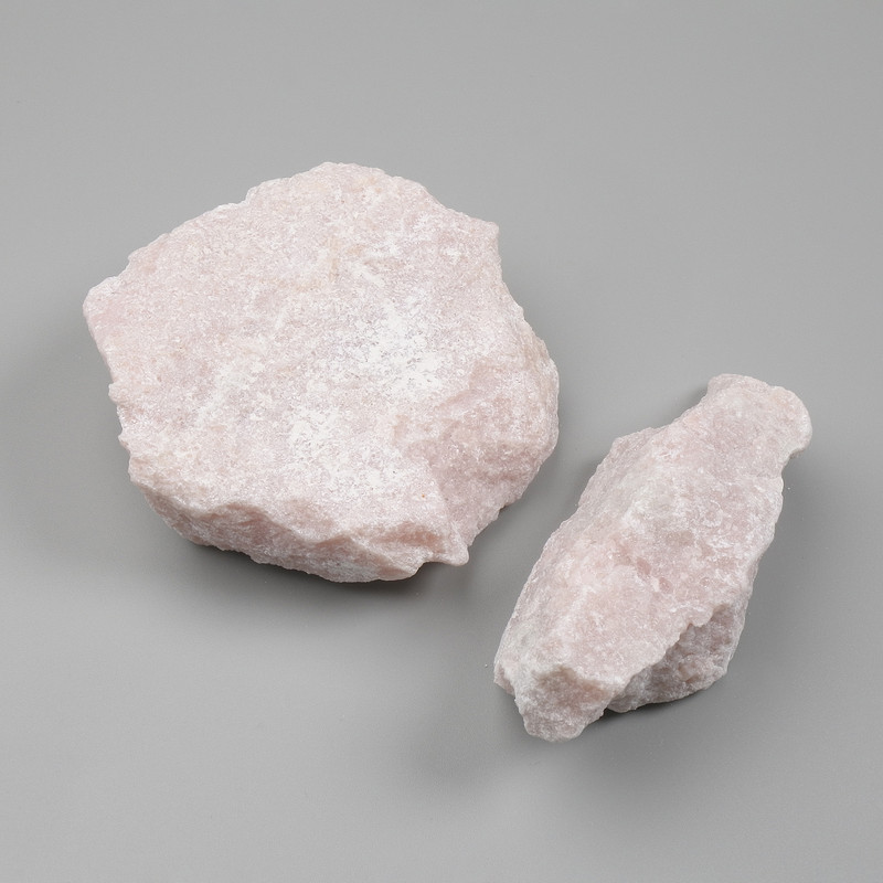 Pink quartz natural unpolished stone, diameter 53 x 35 x 25 mm +/- (assorted sizes), weight per piece from 100 g (Price per 100 g)