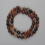 Faceted Agate Beads, Round Ball, 8 mm Diameter, About 35 cm Long on Thread