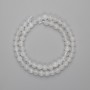 Faceted rock crystal beads, round, 6 mm diameter, 38 cm length, on thread