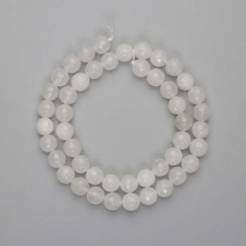 Rock Crystal Faceted Beads, 8mm diameter ±, 38cm strand ±