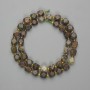 Landscape Jasper Beads, Faceted, 7×7 mm diameter, 3 mm seed beads, length 37 cm, on thread