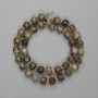 Landscape Jasper Beads, Faceted Cubes 8×8 mm, Seed Beads 3 mm, Length 38 cm on thread